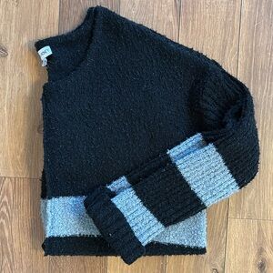 Black/Gray Thyme & Honey Striped Sweater - Medium